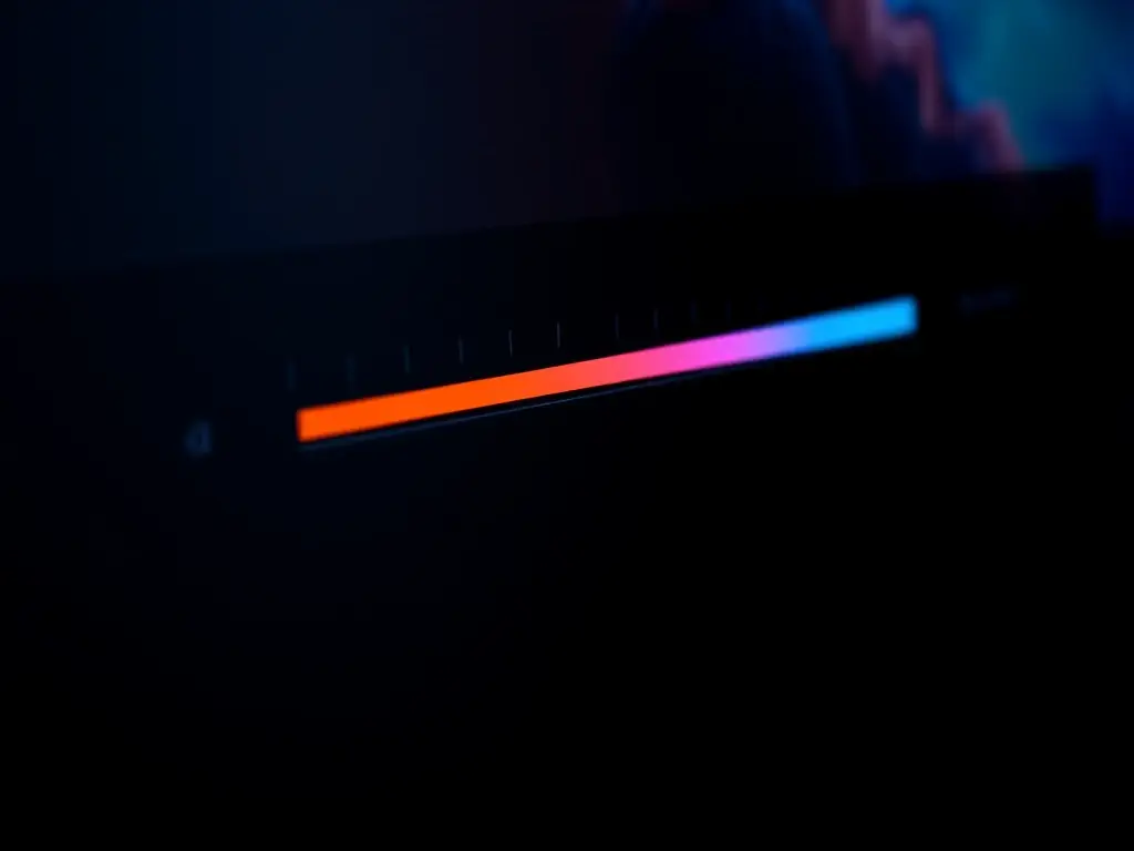 A close-up shot of a user interface displaying IStock's color correction tool, with sliders adjusting hue, saturation, and brightness, demonstrating the precision and control users have over their image's color palette.